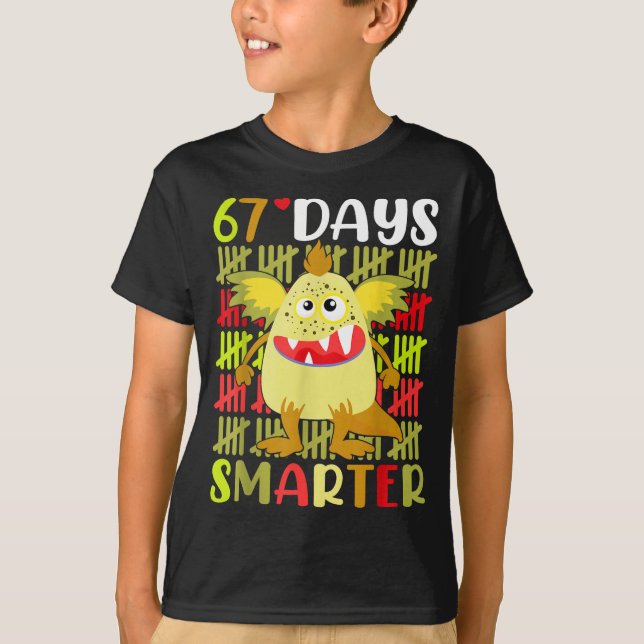 Camiseta 67 Days Smarter Little Monster 67th Day School Gir (Anverso)