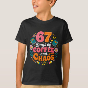 Camiseta 67 Días De Escuela Amante Del Café 67º Día De Escu