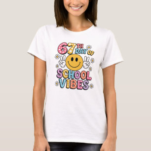 Camiseta 67 Días de Meme Escolar Vibraciones del Día 100 de