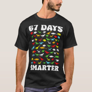 Camiseta 67 Días Más Inteligente Dinosaurio Niños 100 Días