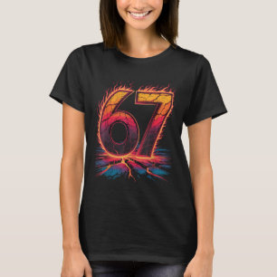 Camiseta 67 Flame Número Seis Siete Meme 67 Niño