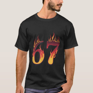 Camiseta 67 Flames Divertido Seis Siete Gen Alpha Meme Leng