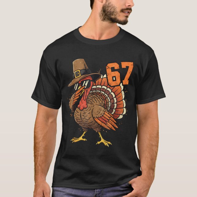 Camiseta 67 Funny Thanksgiving Turkey Meme Six Seven 6 7  (Anverso)