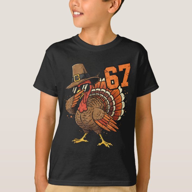 Camiseta 67 Funny Thanksgiving Turkey Meme Six Seven 6 7  (Anverso)