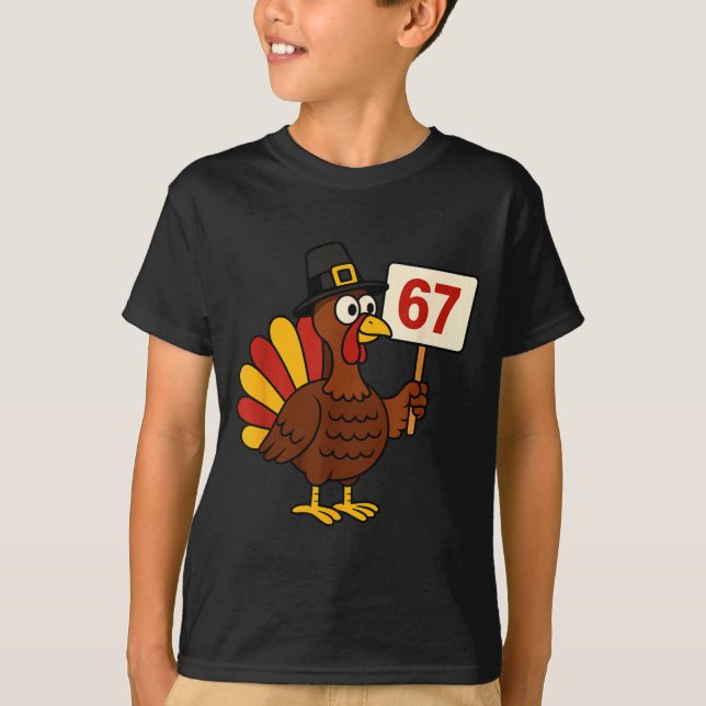 Camiseta 67 Funny Thanksgiving Turkey Meme Six Seven 6 7 Gi (Anverso)