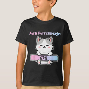 Camiseta 67 Gato Divertido Aura Energía En Seis Siete Meme 