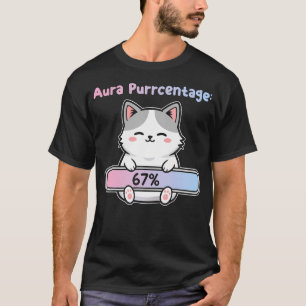 Camiseta 67 Gato Divertido Aura Energía En Seis Siete Meme 