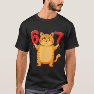 Camiseta 67 Gato Divertido Seis Siete Meme Gen Z Alpha Humo