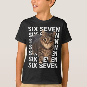 Camiseta 67 Gato Divertido Seis Siete Meme Gen Z Alpha Humo