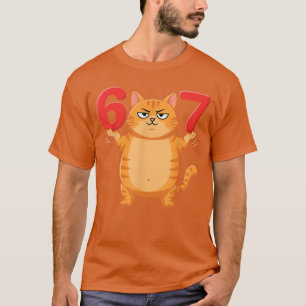 Camiseta 67 Gato Divertido Si Seven Meme Gen Z Alpha Humor