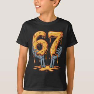 Camiseta 67 Goteo Esqueleto Divertido Halloween 67 Meme Hel