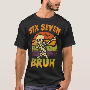 Camiseta 67 Halloween Meme 6 7 Esqueleto Seis Siete Números