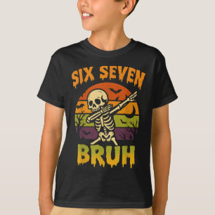 Camiseta 67 Halloween Meme 6 7 Esqueleto Seis Siete Números