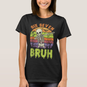 Camiseta 67 Halloween Meme 6 7 Esqueleto Seis Siete Números