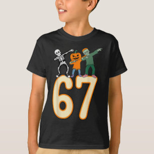 Camiseta 67 Halloween Meme 6 7 Números Seis Siete Esqueleto