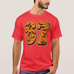 Camiseta 67 Halloween Seis Siete Brainrot Meme Niños Divert