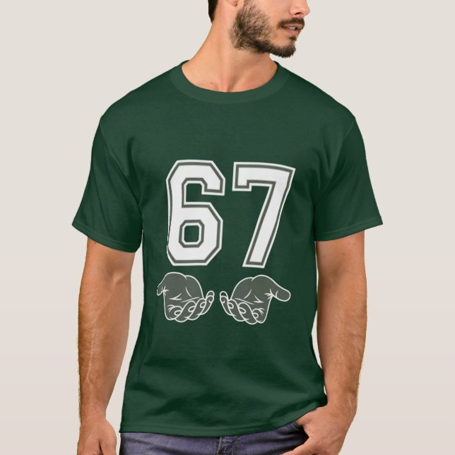 Camiseta 67 Hand Funny Six Seven Meme Generation Alpha  (Anverso)