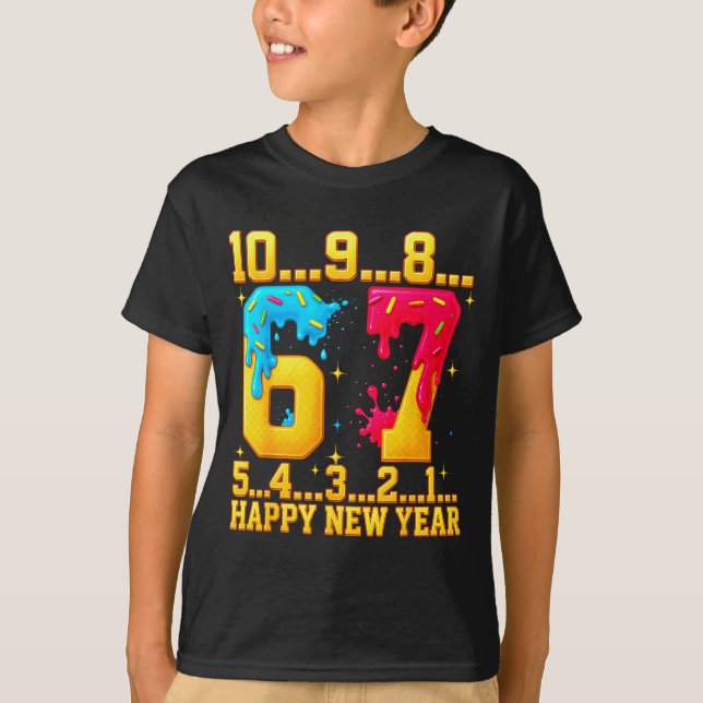 Camiseta 67 Happy New Year Six Seven Funny Countdown 2026  (Anverso)