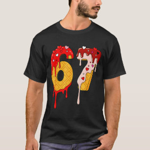 Camiseta 67 Helado Goteo Meme Divertido Seis Siete Día de S