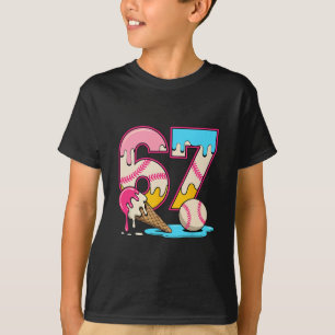 Camiseta 67 Helado Goteo Meme Divertido Seis Siete Gen Alfa