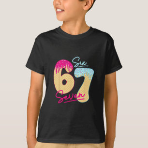Camiseta 67 Helado Goteo Meme Divertido Seis Siete Gen Alfa