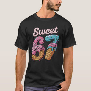 Camiseta 67 Helado Goteo Meme Divertido Seis Siete Gen Alph