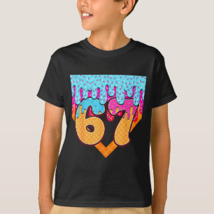 Camiseta 67 Helado Goteo Meme Seis Siete Argot Gen Alpha