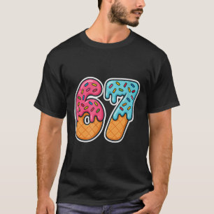 Camiseta 67 Helado Meme Goteo Seis Siete Jerga Gen Alfa