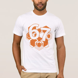 Camiseta 67 Hexa Fusion – Bold Geometric Number Design