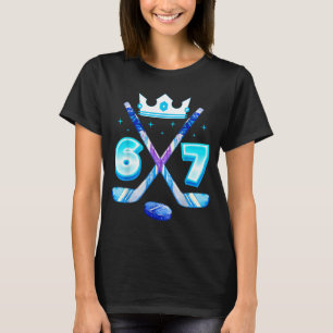 Camiseta 67 Hockey Goteo Divertido Hielo Meme Número Seis S