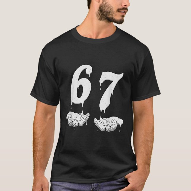 Camiseta 67 Humor de meme número 6 7  (Anverso)