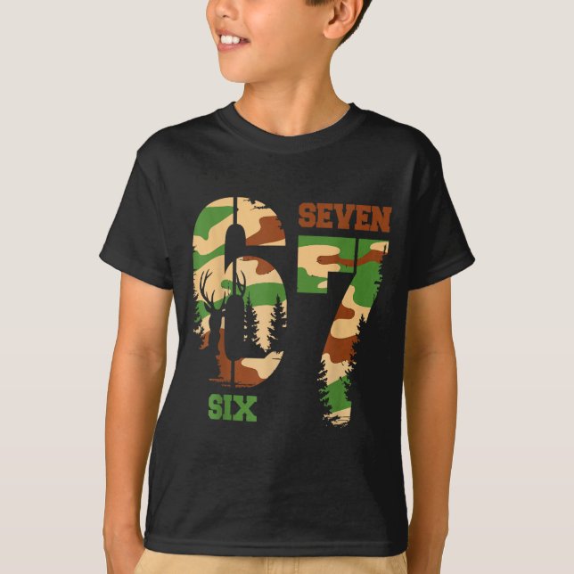 Camiseta 67 Hunting Camo Six Seven 6 7 Meme Camouflage 67 M (Anverso)