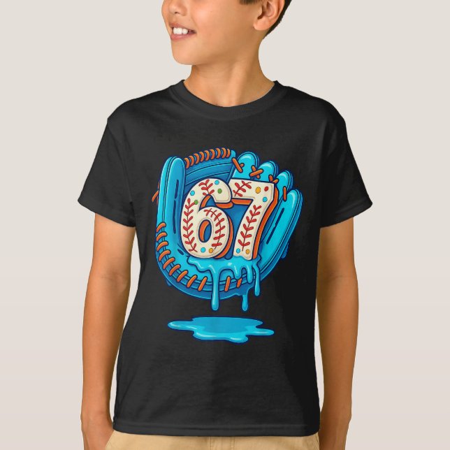 Camiseta 67 Ice Cream Drip Funny Six Seven Baseball  (Anverso)