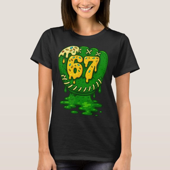 Camiseta 67 Ice Cream Drip Funny Six Seven Baseball  (Anverso)