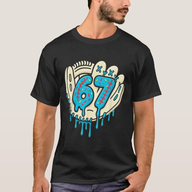 Camiseta 67 Ice Cream Drip Funny Six Seven Baseball  (Anverso)