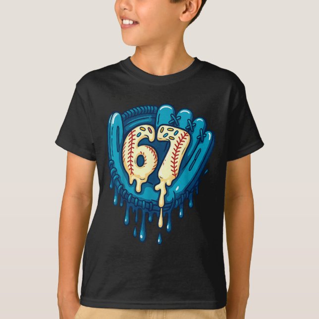 Camiseta 67 Ice Cream Drip Funny Six Seven Baseball  (Anverso)