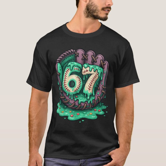 Camiseta 67 Ice Cream Drip Funny Six Seven Baseball  (Anverso)