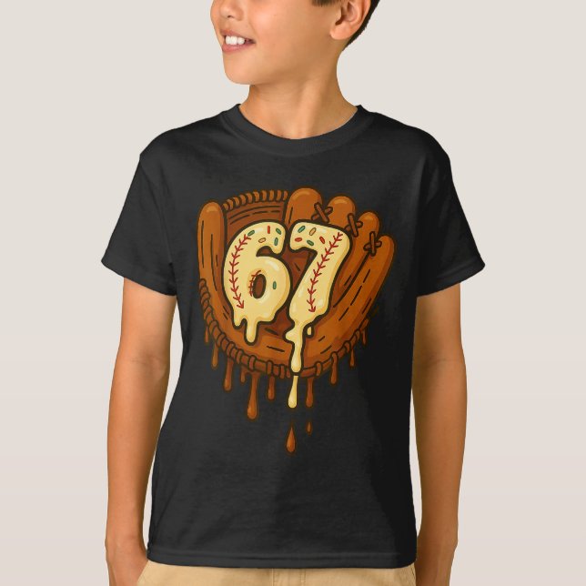 Camiseta 67 Ice Cream Drip Funny Six Seven Baseball  (Anverso)