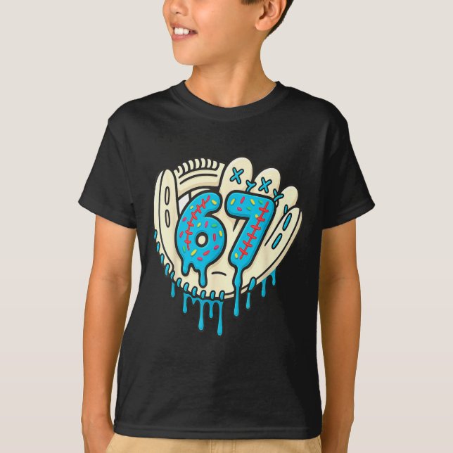Camiseta 67 Ice Cream Drip Funny Six Seven Baseball  (Anverso)