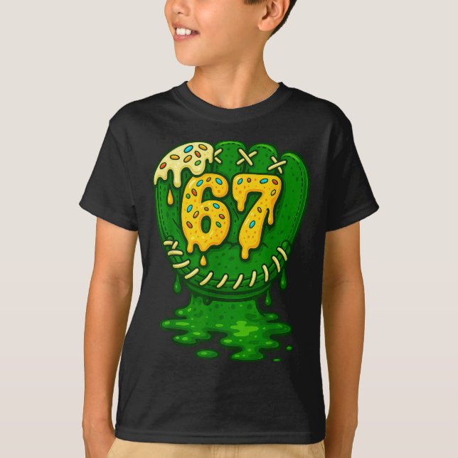 Camiseta 67 Ice Cream Drip Funny Six Seven Baseball  (Anverso)