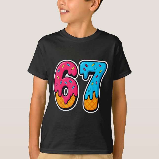Camiseta 67 Ice Cream Drip Funny Six Seven Gen Alpha Meme S (Anverso)
