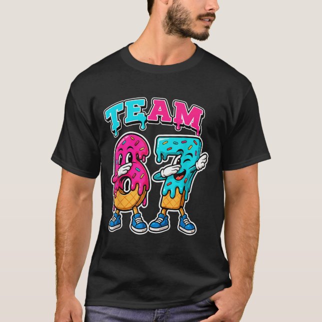 Camiseta 67 Ice Cream Drip Gen Alpha Slang Six Seven Meme 6 (Anverso)