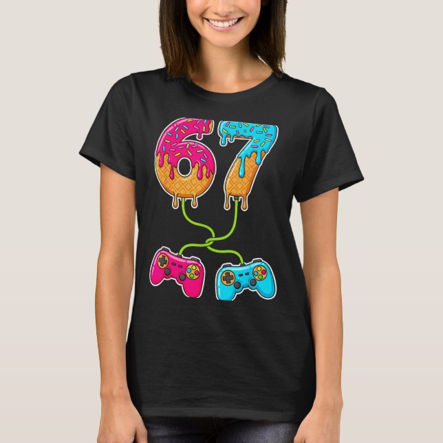 Camiseta 67 Ice Cream Drip Meme Gamer Six Seven Gen Alpha S (Anverso)