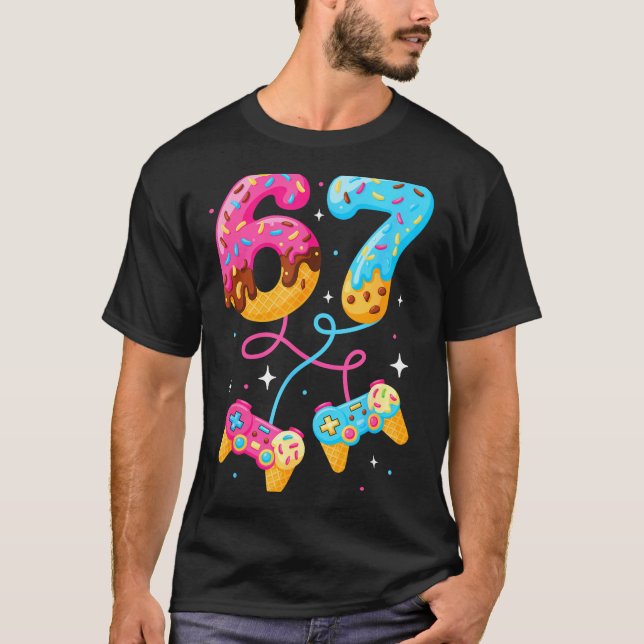 Camiseta 67 Ice Cream Drip Meme Gamer Six Seven Gen Alpha S (Anverso)