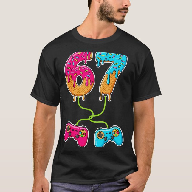 Camiseta 67 Ice Cream Drip Meme Gamer Six Seven Gen Alpha S (Anverso)
