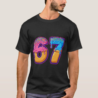 Camiseta 67 Ice Cream Drip Meme Gracioso Seis Gen Alpha