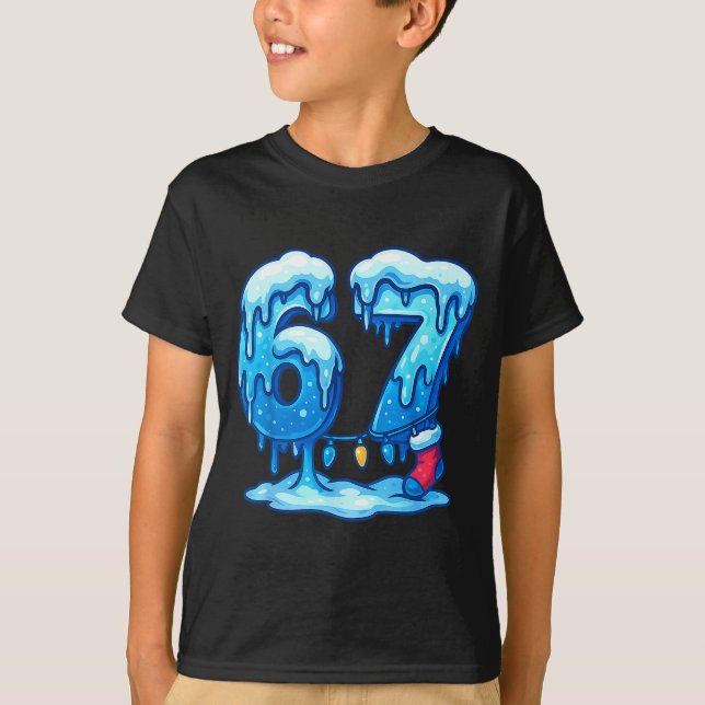 Camiseta 67 Ice Cream Drip Meme Six Seven Gen Alpha Slang C (Anverso)
