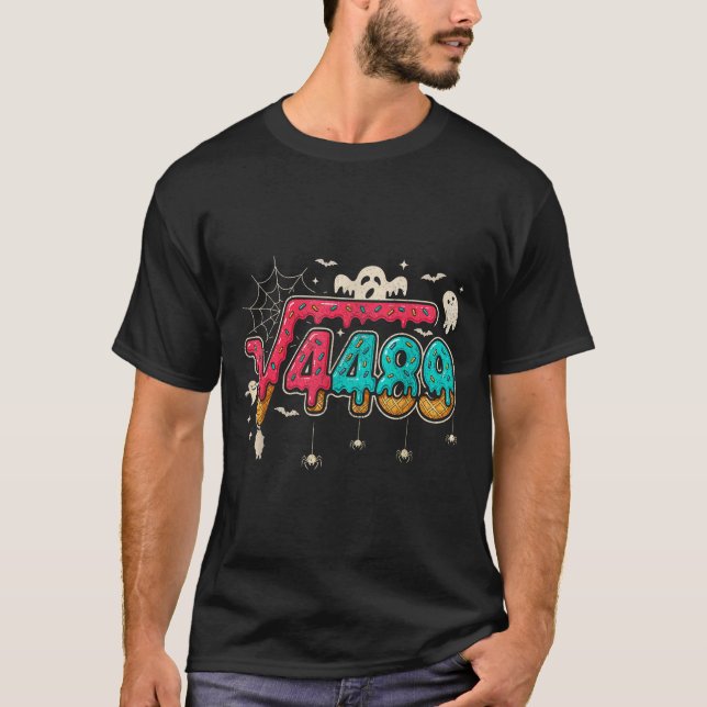 Camiseta 67 Ice Cream Drip Meme Square Root 4489 Slang Math (Anverso)