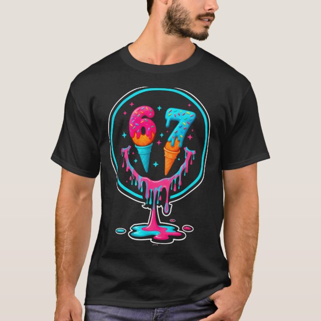 Camiseta 67 Ice Cream Drip Number 67 Player 67th Birthday  (Anverso)