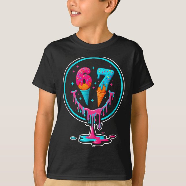 Camiseta 67 Ice Cream Drip Number 67 Player 67th Birthday  (Anverso)